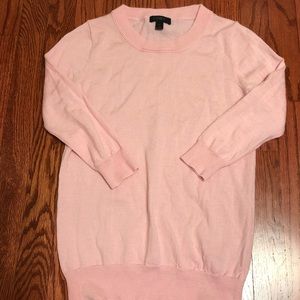 Pink J.Crew 3/4 Sleeve Crew Neck Sweater Size XXS